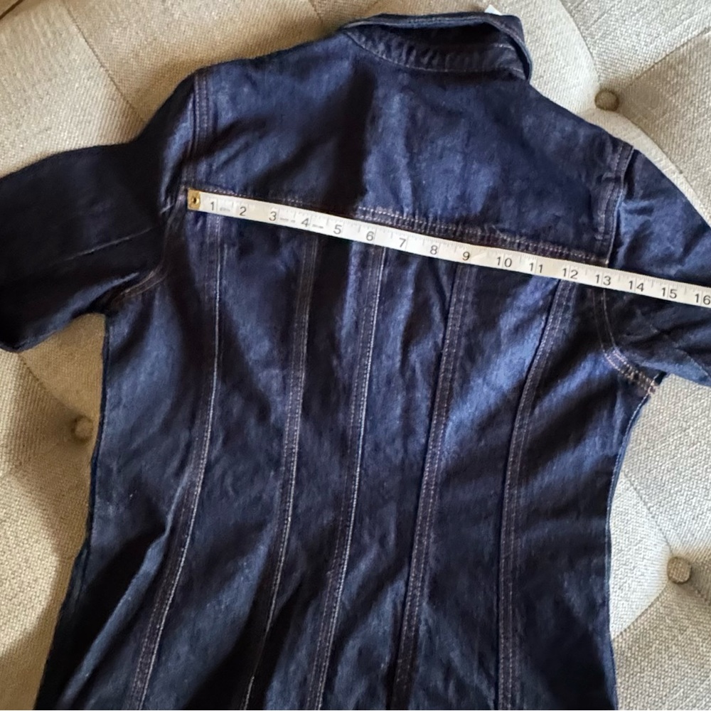 LOFT Dark Blue Long Sleeve Denim Dress - Picture 9 of 10